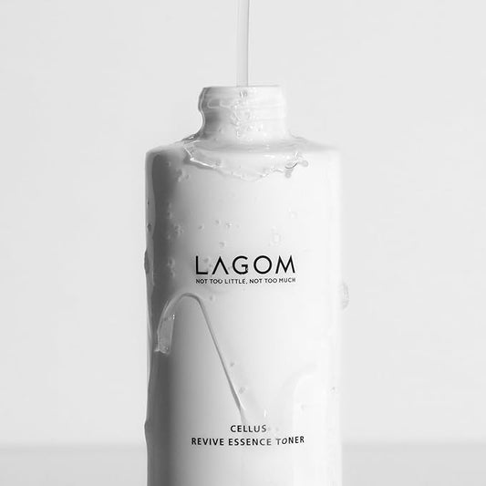 LAGOM Cellus Revive Essence Toner Natural Nurturing Replenishment with 3-Layer Hyaluronic Acid Chamomile Lavender Face Calming Soothing Herbal Nutrition Sensitive Dry Oily All Skin 6.76 Fl Oz