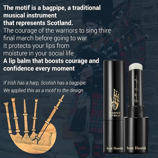 Courage Lip Balm – Hydrating Lip Balm for Men - Shea Butter & Cica to Moisturize & Soothe Dry, Chapped Lips – Anti Aging Lip Moisturizer and Improve Softness of Lips, 0.12oz.