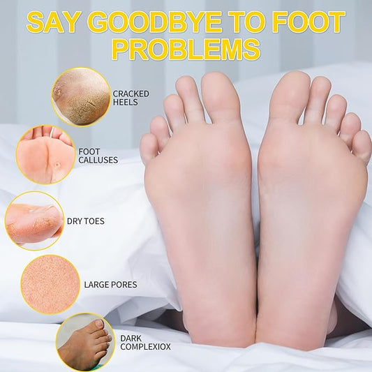 Pedicure Kit Foot Soak Set: Bubble Salt, Sugar Scrub, Massage Mask, Massage Lotion in a Box, 4 Step Foot Spa Kit for Dry Feet, Calluses and Tired Feet(3 Set Milky Flower)