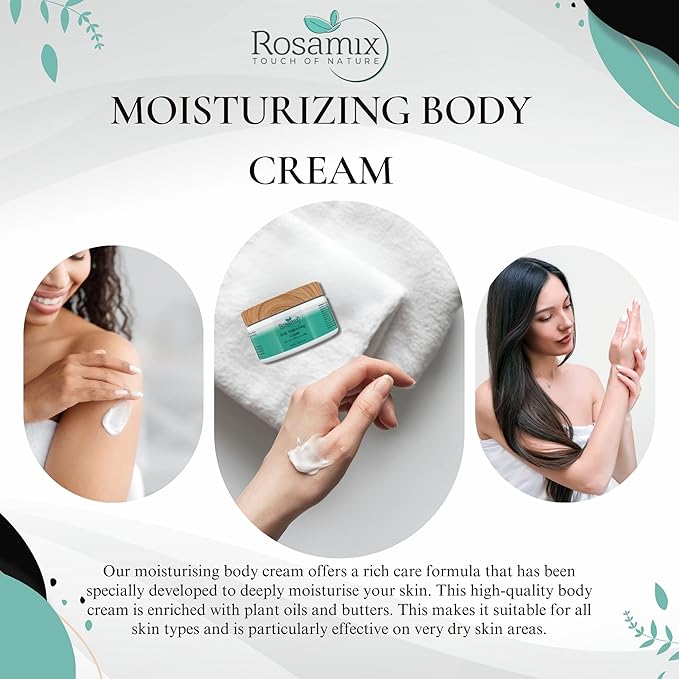 Moisturizing Body Cream – Deep Hydration with Shea Butter and Hyaluronic Acid – Non-Greasy Moisturizer for Dry Skin