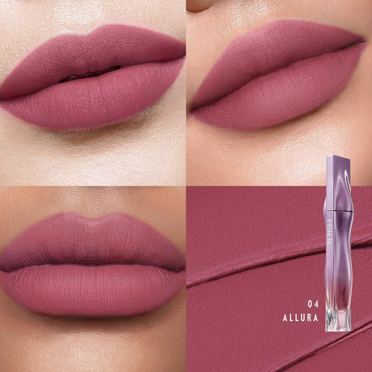 NEBULA VELVET LIP CREAM-Long Lasting Lip Stain, Waterproof and Transfer Proof Lip Tint, Matte Finish Lipstick, Smooth Out Lip Lines, Lightweight Lip Cream, High Coverage (04 ALLURA)