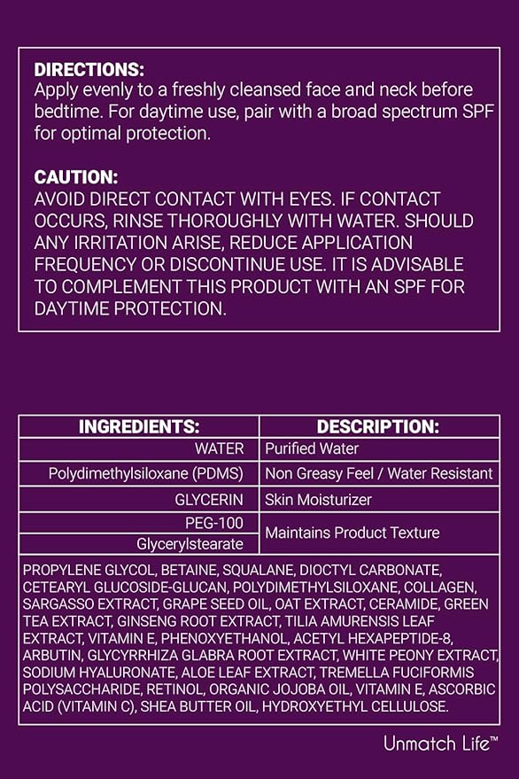 Fast Wrinkle Repair Cream 1.7 Fl. Oz Everyday Anti-aging Face Moisturizer with Retinol, Hyaluronic Acid & Vitamin E to cure Dark Spots, Wrinkles & Fine Lines, For all Skin Types