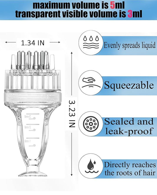 2 pcs Hair Oil Applicator for Scalp Oil Applicator for Scalp,Oil Comb/Scalp/Hair Applicator, Small Minoxidil Brush Scalp Applicator(Transparent)