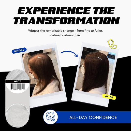 PrimeLook Hair Building Fibers, Luxurious Building Fibers for Thinning Hair, Superior Formula for Men & Women, Instant Volume, Matches Colors (27.5g, White)