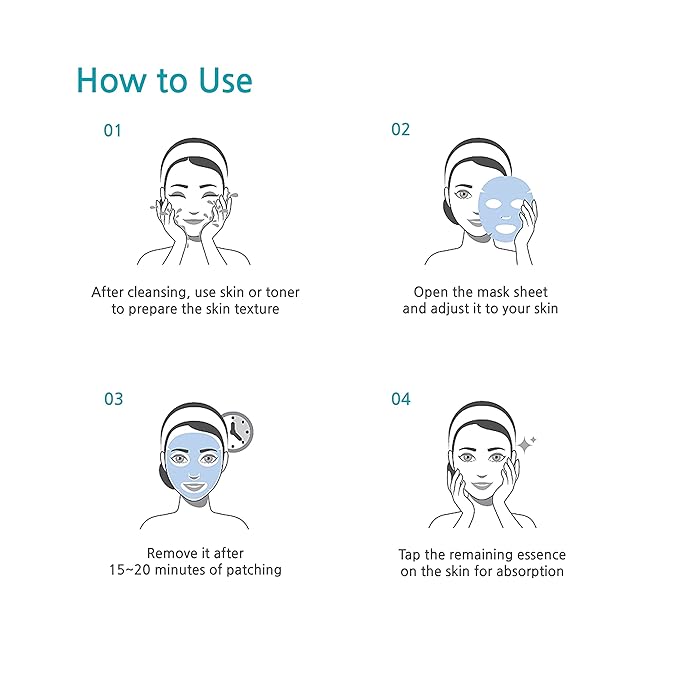 Intensive Aqua Mask 20 Pack|Hydrating, Moisturizing and Soothing Face Sheet Mask for All Skin Types|With Hyaluronic Acid, Panthenol, Shea Butter, Jojob Oil, Witch Hazel