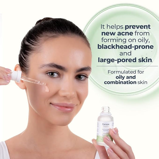 Anti-Acne Serum – Salicylic Acid, Azelaic Acid & Niacinamide Formula – Clears Acne, Fights Breakouts, Balances Oily Skin & Fades Dark Spots – Vegan Face & Body Serum – 1 fl oz