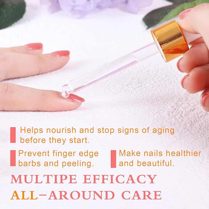 Nail Cuticle Oil, 2Pcs 30ml Lemon & Orange Cuticle Oil Set Nail Growth Oil with Vitamin E, Jojoba Oil Natural Plant-based Cuticle Oil for Nails Smoothing, Nourishing, and Moisturizing