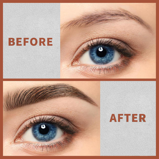 4-Fork Tip Microblading Eyebrow Pen - 2-in-1 Waterproof Eyebrow Pencil, Long-Lasting Natural Hair-Like Brows, Smudge-Proof & Easy to Use (02#Dark Brown)