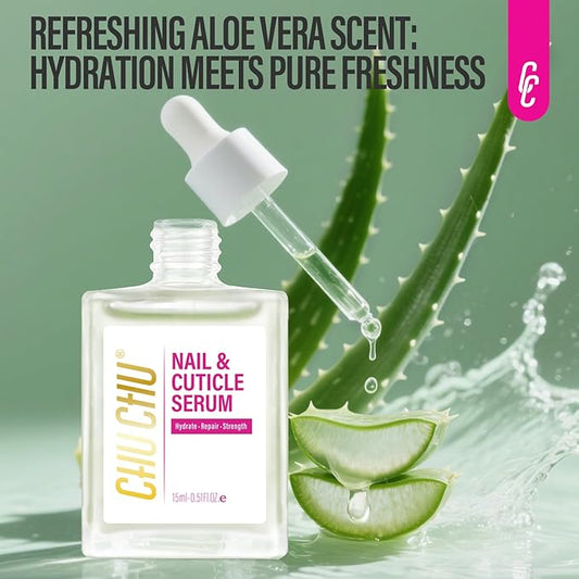 CHUCHU Nail Strengthener and Growth Serum: Natural Plant Repair Serum with Aloe Vera Scent - Nail Cuticle Care for Women Men Home Salon Gift