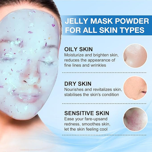 Jelly Mask for Facials Professional, Hydrating & Moisturizing Peel-Off Natural Gel Face Mask SkinCare, Professional Spa Use Jelly Face Masks, Deep Hydration & Glow 23 Fl Oz (Hyaluronic Acid)