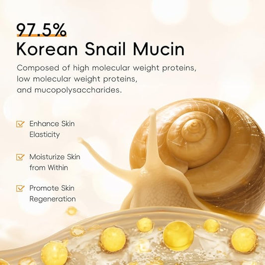 Korean Skin Care Set, Snail Mucin 97.5% Repair Cream, Collagen Facial Facial Moisturizer, Mother Day Gifts, Hydrating Repair Face Cream, Anti-Aging, Korean Skincare for Women