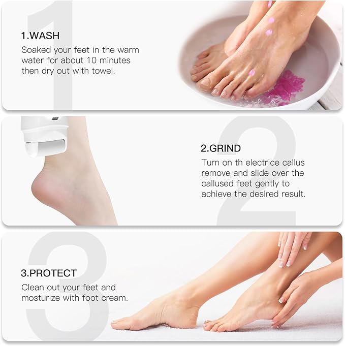 Electric Feet Callus Removers Rechargeable,Portable Electronic Foot File Pedicure Tools, Electric Callus Remover Kit,Professional Pedi Feet Care Perfect for Dead,Hard Cracked Dry Skin Ideal Gift