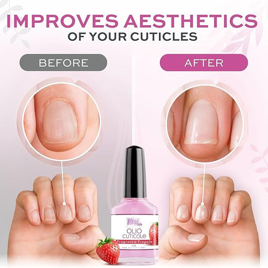 Pics Nails Professional Cuticle Oil - Strawberry Cuticle Softener for Nails & Cuticle Care - Nail Oil Cuticle Repair Treatment with Sunflower Seed Oil 12ML Cuticle Oil Bottle with Brush Applicator