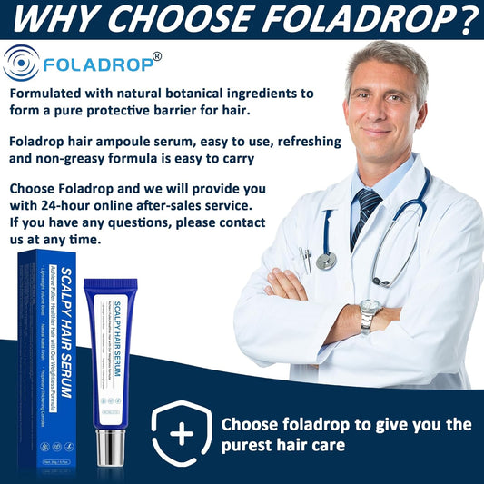 Hair Ampoule Serum, Scalpy Hair Growth Serum for Hair Loss & Thinning | Hair Growth Serum Women & Men w/Salicylic Acid, Menthol, Dexpanthenol | Non-Greasy, Lightweight (2 Pcs)