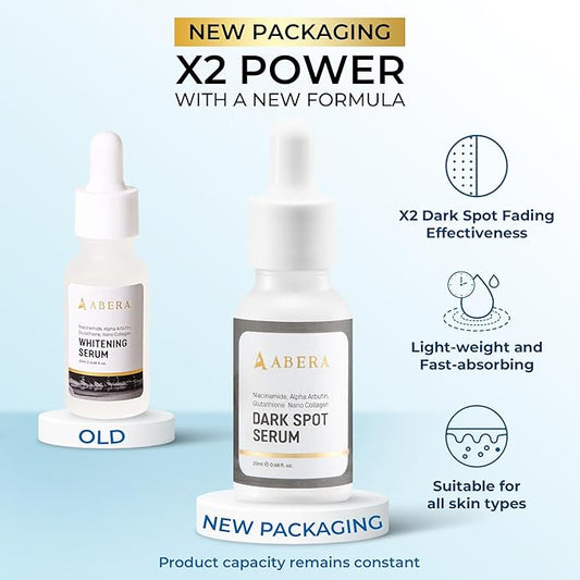Abera Dark Spot Serum for Face, Dark Spot Corrector, Melasma & Age Spot Treatment, Boost Moisturization & Pore Minimize, All Skin Types, 0.68 fl Oz, Set of 2