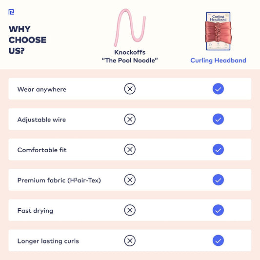 RobeCurls Heatless Hair Curler Set - Satin Curling Headband for Natural, No-Heat Curls - Sleep in Overnight Styling Tool with 2 Scrunchies - Easy & Gentle on Hair (Rose)