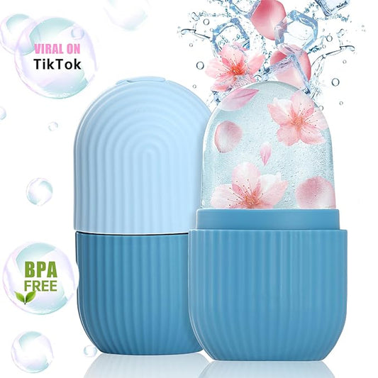 Facial Ice Roller & Gua Sha Massager - Ice Cube Mold, Eye & Face Beauty Tool