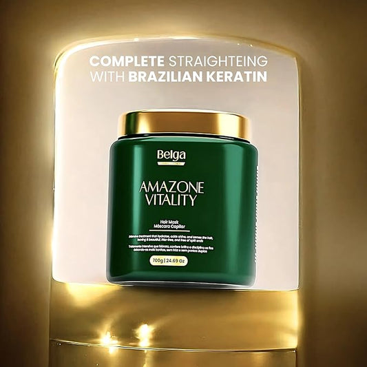 Amazone Vitality Brazilian Smoothing Keratin Treatment Mask Botox Kit - Anti-Frizz & Deep Repair. 59,9 Ounces
