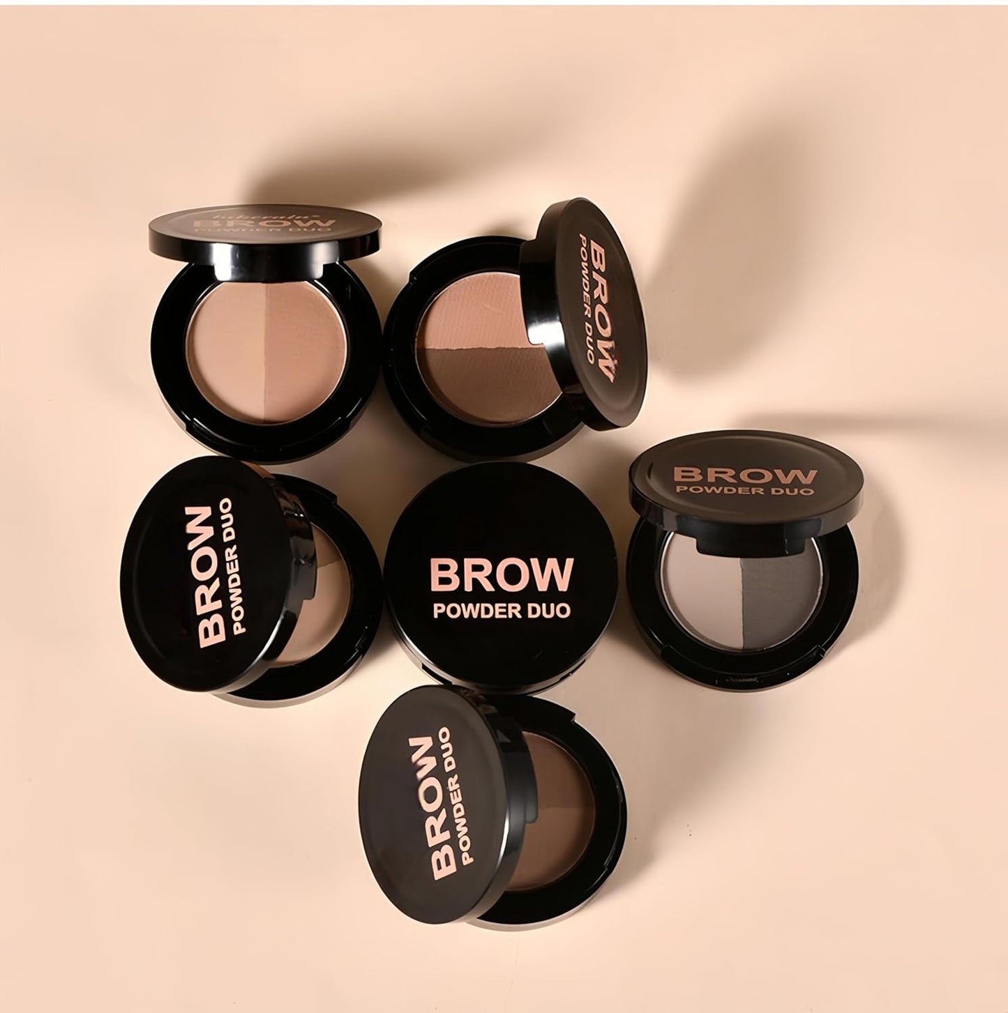 MAEPEOR Brow Powder Duo 6 Colors Natural Smooth Eyebrow Powder Professional Brow Contour Palette for Filler Defined & Sculpt (03 Gentle Taupe)