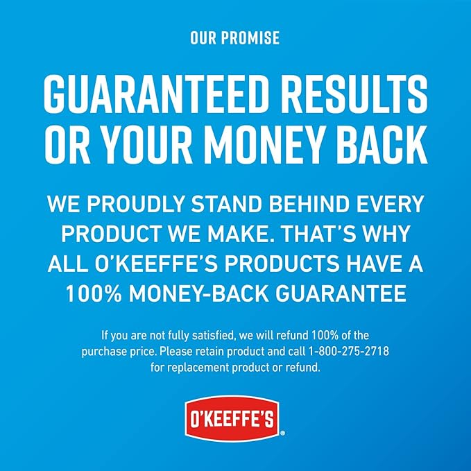 O'Keeffe's for Healthy Feet Foot Cream - 6.4 oz Jar (1 Pack) - Guaranteed Relief for Extremely Cracked, Dry Feet, Repairing Skincare, Instantly Boosts and Retains Moisture Levels