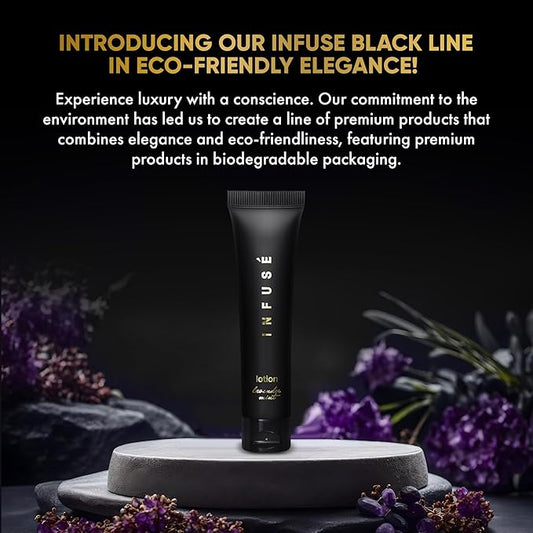 Infuse Black Hotel Toiletries Bulk | 1 oz Lotion Travel Size | For Hotels, Vacation Rentals, Gym, Luxury, Airport | Case of 100