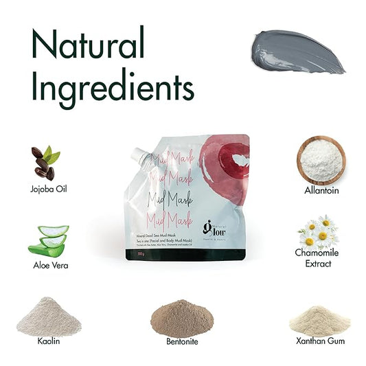 Natural Glow Health & Beauty Pure Dead Sea Facial Mud Mask for Face and Body (500g) | Removes Dead Skin, Dirt & Toxins | Reduces Pores | For Men and Women