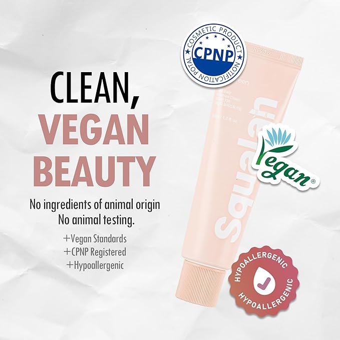 VEGREEN Daily Face Moisturizer Cream Enriched w/Squalane | Lightweight & Hydrating Face Moisturizer for Dry Skin & Combination | Age-Defying Intensive Care Facial Moisturizer Skin Cream 1.69 fl oz