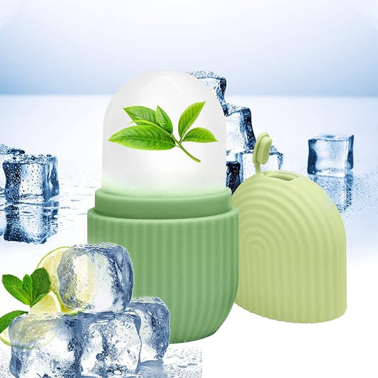 Ice Face Roller, Ice Roller for Face and Eye,Gifts for Mom,Face Roller Skin Care,Naturally Tone and Tighten,Silicone Facial Massage Ice Mold,Reusable Face Massage,Ice Mold for Face Beauty (Green)