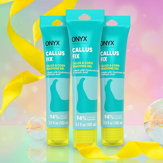 Onyx Professional Callus Remover for Feet - 3.5 oz, Unscented, Powerful Formulation - Extra Strength Gel, Removes Unwanted Calluses in 3-5 Minutes, Hydrating and Softening Heel Callus Remover, 3 Pack