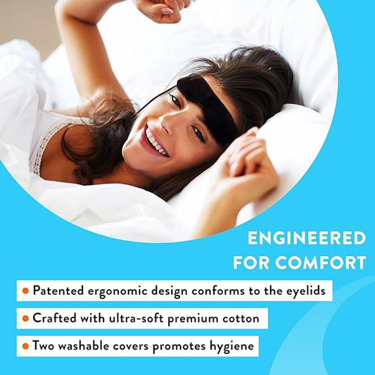 Electric Heated Eye Mask to Relieve Dry Eyes, Styes, Irritated Eyes, Gritty Eyes, Burning Eyes, Puffiness, Computer Strain, Blepharitis, MGD, Migraines & Stress. Patented As Seen on TV. 10 Heat Levels