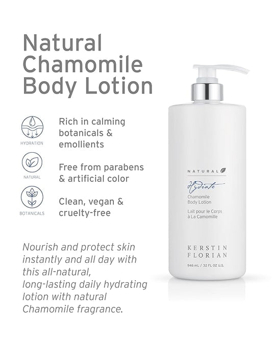 Kerstin Florian Chamomile Body Lotion | Nourishing Hydrating Moisturizer with Aloe & Jojoba Oil | Soothes Dry Skin | 32 fl oz
