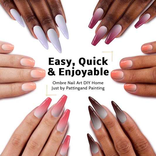 Sponge Pat Paint Nail Gel, Ombre Nails Gradient Gel Nail Blush Blooming Aura Nails Drawing Stripper Floral Painting DIY Nail Art, No Wipe, UV/LED Curing (16 Colors F)