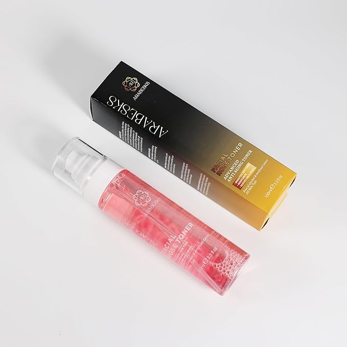 ARABESKS Rose Toner Spray - Natural, Organic, Vegan, Hyaluronic Acid, Aloe Vera, Vitamin C, Flower Floated Rose | Facial Mist, Face Toner, Spray for Face