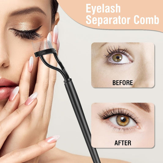 3PCS Eyelash Comb Lash Separator Brow Brush & Eyebrow Spoolie for Removes Clump Mascara
