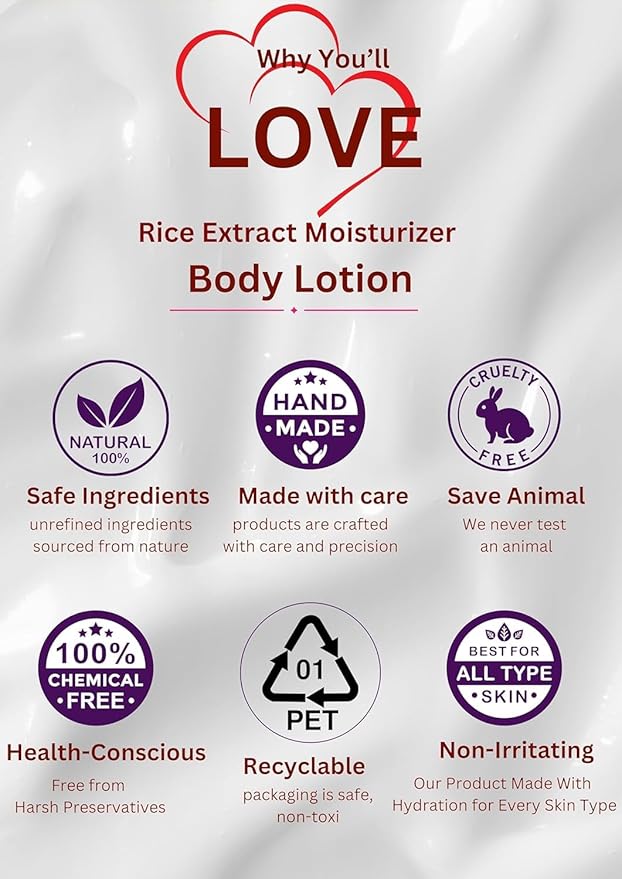 Dr.Kure Rice Body Lotion | Indian Rice Extract |Non-sticky | 300 ML