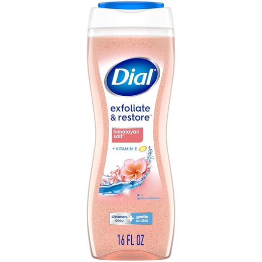 Dial Body Wash, Exfoliate & Restore Himalayan Salt, 16 Fl Oz (Pack of 4)