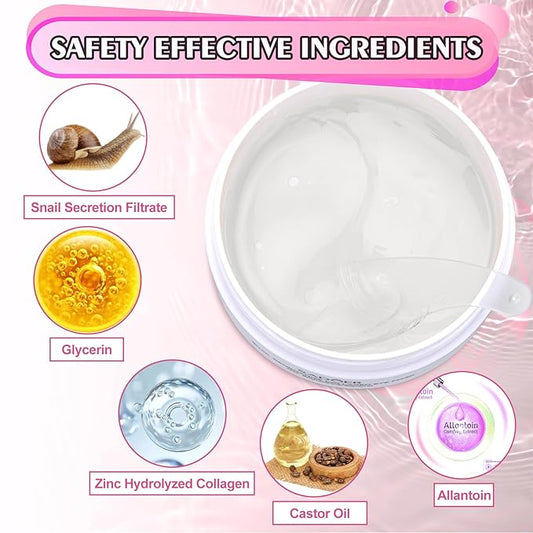 Under Eye Mask, 60 PCS Under Eye Patches for Dark Circles,Gel Pads Puffiness & Dark Circles Treatment,Reduces Wrinkles & Fine Lines,Improves & Firms Eyelids Skin (Snail Hydroge)