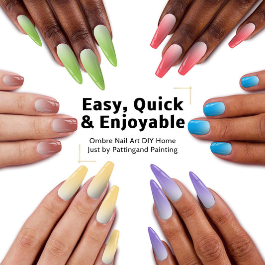 Sponge Pat Paint Nail Gel, Ombre Nails Gradient Gel Nail Blush Blooming Aura Nails Drawing Stripper Floral Painting DIY Nail Art, No Wipe, UV/LED Curing (16 Colors B)