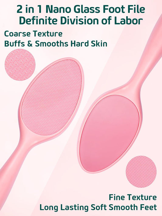 2-Sided Glass Foot File Callus Remover (Pink)