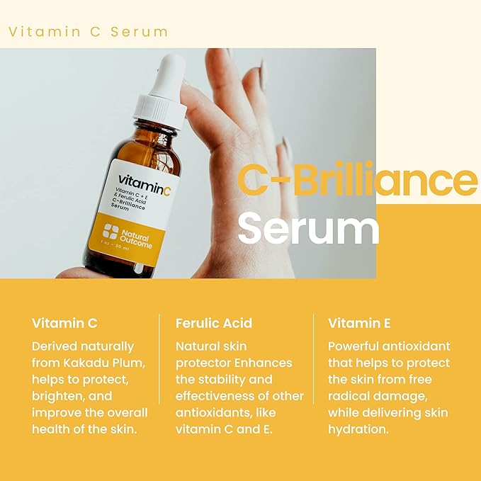 Vitamin C Serum with Vitamin E & Ferulic Acid | Anti-Aging Radiance Restoring Facial Serum | Powerful Antioxidant Lift Fine lines, Wrinkles, & Sunspots | Firms & Hydrates Skin | 1 Oz