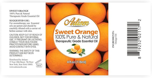 Artizen 4oz Oils - Sweet Orange Essential Oil - 4 Fluid Ounces