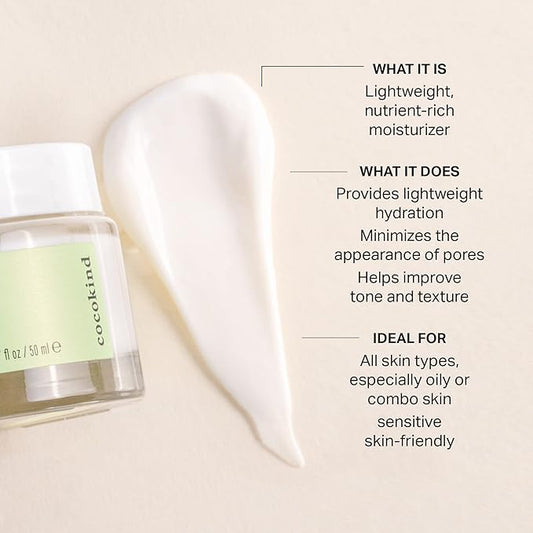 Cocokind Texture Smoothing Cream, Face Moisturizer with Squalane, Celery Seed and Cucumber, Face Lotion Moisturizer Face, Hydrating Face Cream