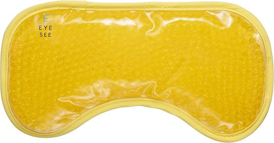 Eye See Plush Gel Eye Mask for Puffy Eyes, Yellow - Cold Eye mask to Treat Dark Circles, Sinuses, Dry Eyes, and for Allergy Relief - Microwave Safe for Heat Therapy
