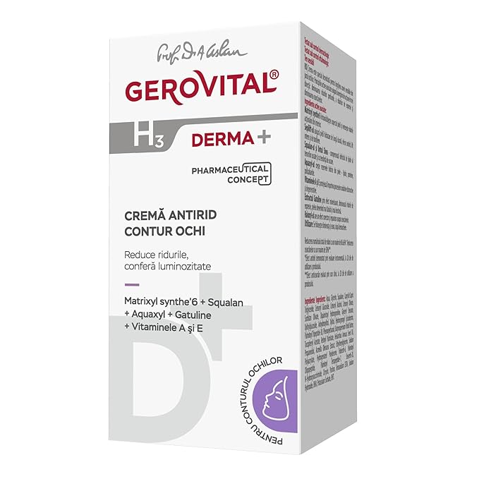 Gerovital DERMA+ Anti-Wrinkle Eye Contour Cream, Anti-Aging Action, 15ml
