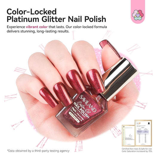 SAVILAND Color Artistry Chameleon Nail Polish - 7 Days Shimmer Dark Purple to Gold Color Shift Fast Dry Fingernail Polish, Metallic Sparkly Shiny Nail Lacquer Nail Art Salon Home