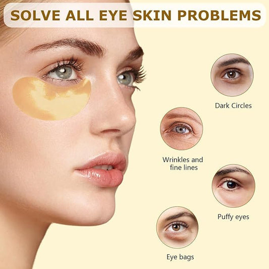 COSMETIC |24K Gold Pure Luxury Lift & Firm Hydra-Gel Eye Patches | Anti-Aging Under-Eye Patches, Help Lift and Firm the Look of the Eye Area