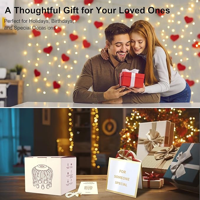 Head Massager Scalp Massage Tool – 360° Multi-Point Electric Hair Massager with 20 Nodes, 5 Modes, Rechargeable & Portable for Stress Relief, and Headache Relief