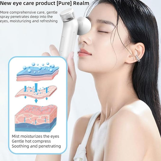 Eye Steamer for Dry Eye, Nano Eye Mist Steam Sprayer, Portable Eye Steam Sprayer, Heated Mist steam Therapy for Dry Eyes Relief, Moisturizing Eye Treatment, Mini Soothing Steamer for Eye Care(1 PCS)