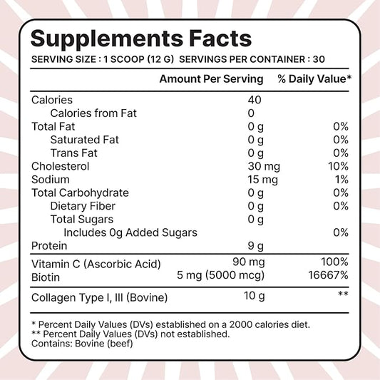 Beauty Collagen Peptides, Unflavored Powder