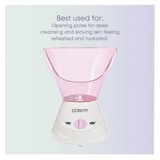 True Glow by Conair Gentle Mist Moisturizing Facial Steamer with Cleansing Brush